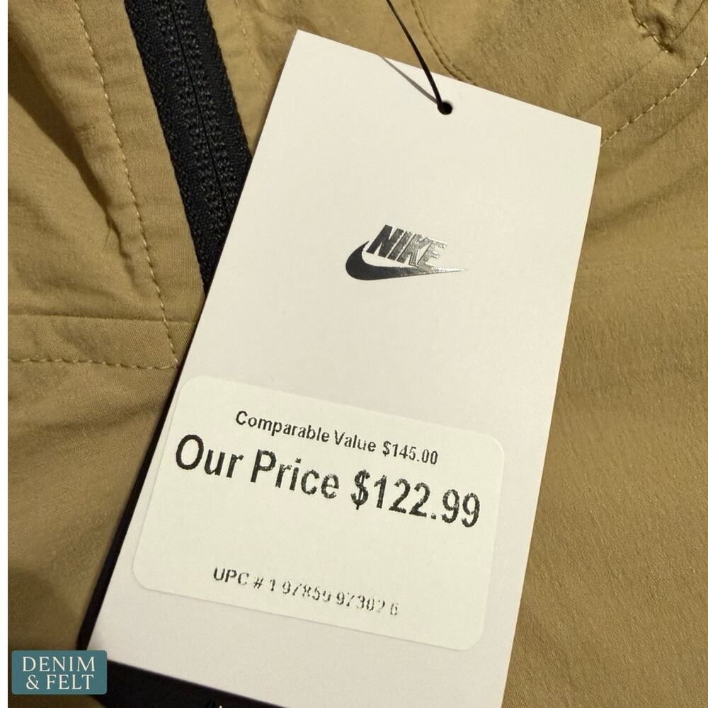 NEW Nike Tech Windrunner Jacket S Beige Woven Full Zip Hooded Streetwear - Picture 9 of 11